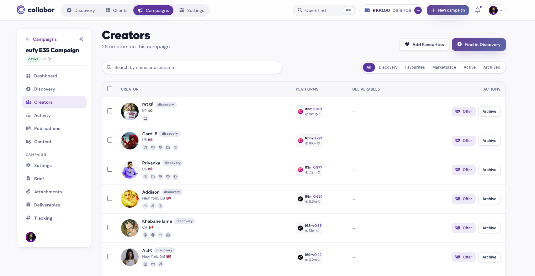 Source Brand Deals interface preview